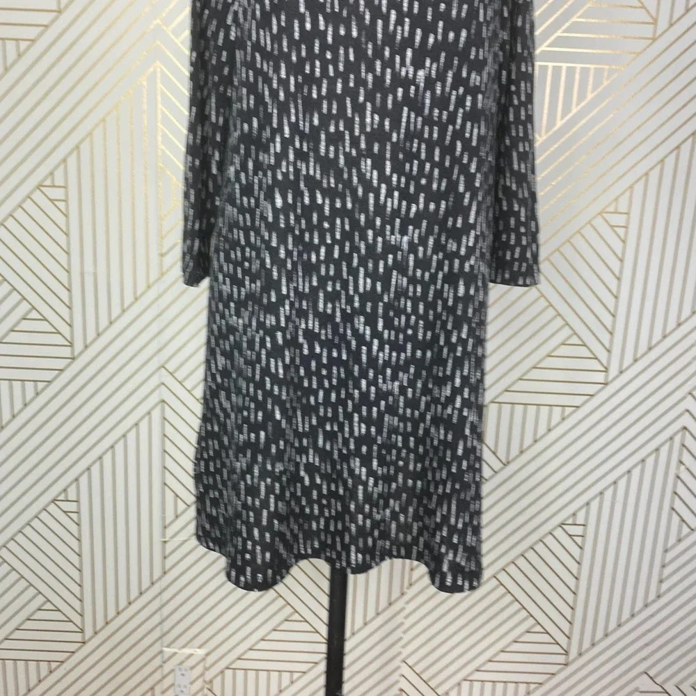 Clara Sun Woo Black Brushstroke Printed Knit Tunic Dress Size US Medium - Picture 5 of 8